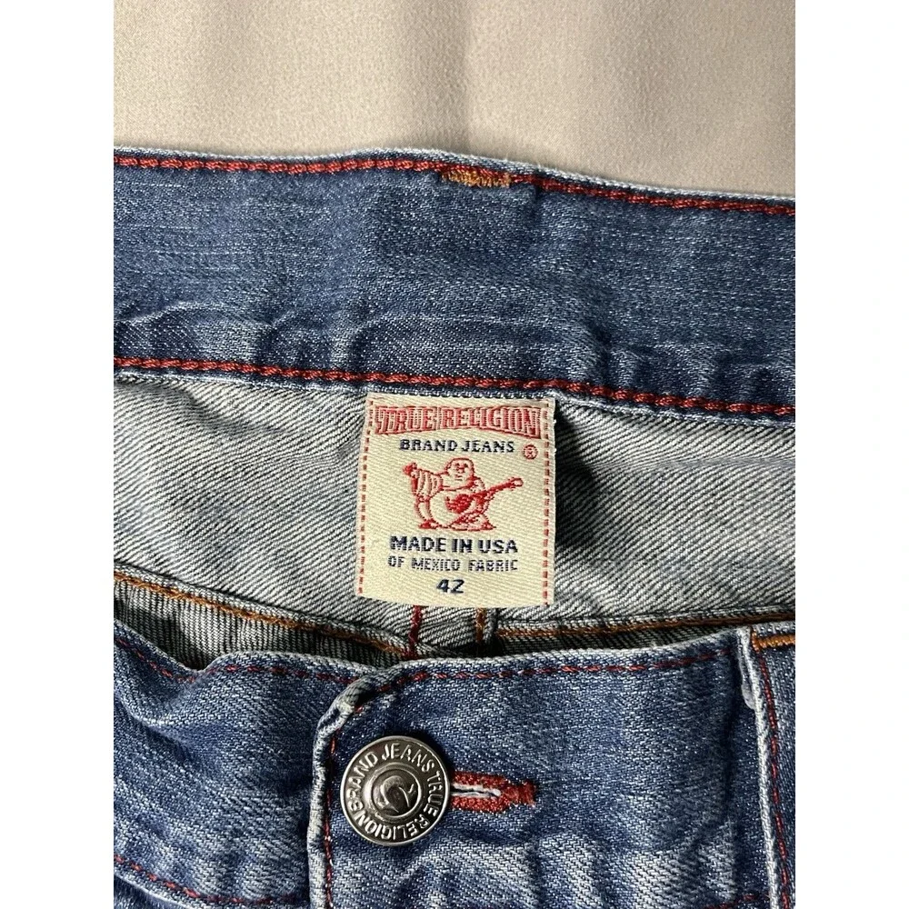 True Religion Jeans Ricky Men’s 42(42x29) Raw Hem Whiskered Made In USA
